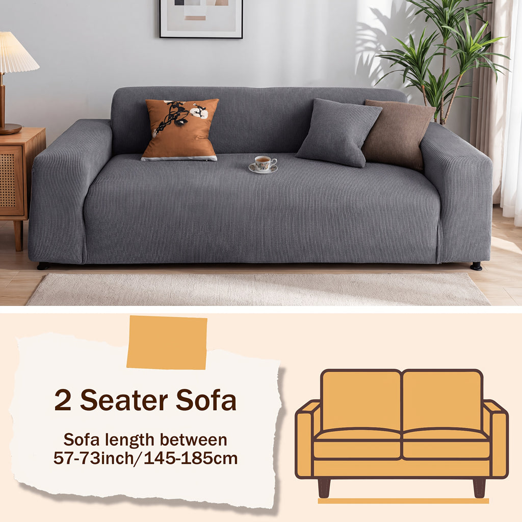 Sofa Slipcover with Skirt – Stretch Jacquard Full Coverage Couch Cover, Pet Proof Non-Slip Machine Washable, Fits 1 2 3 4 Seater Sofa for Living Room Bedroom, All Season Furniture Protector