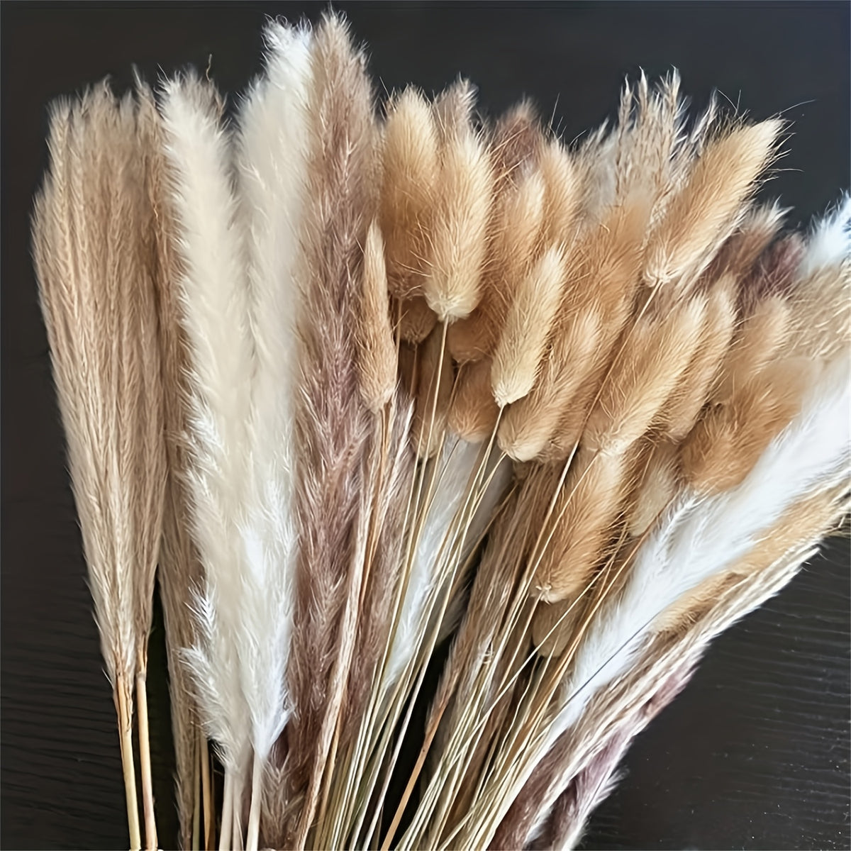 Bohemian Pampas Grass Arrangement 49pcs Dried Rattan Stems Bouquet | Boho Home Decor, Table Centerpiece, Event Decoration, Spring & Valentine's Day Floral Design