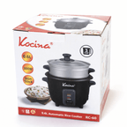 Mini Rice Cooker with Keep Warm | One-Touch Compact Electric Rice Cooker with Nonstick Pot, Glass Lid & Steamer | 0.6L (3 Cup) & 1.5L (8 Cup) | White or Black