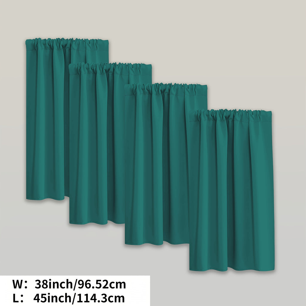 Blackout Curtains Rod Pocket 4 Panels - Thermal Insulated Room Darkening Noise Reducing Matte Drapes for Bedroom Living Room Office, 9 Colors 11 Sizes