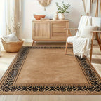 Classical Bohemian Luxury Flannel Rug Non-Slip Machine Washable – Vintage Plush Area Rug for Living Room, Bedroom & Home Decor – 4 Sizes Up to 78.7x116in