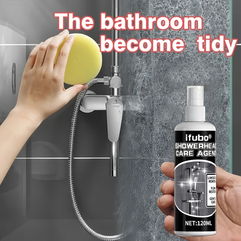 No-Scrub Shower Head Cleaner Spray Gel – Removes Mineral Deposits & Limescale from Showerheads, Bathtubs, Sinks & Toilets, Works on Glass & Metal, No Wipe Required, 1pc or 2pcs