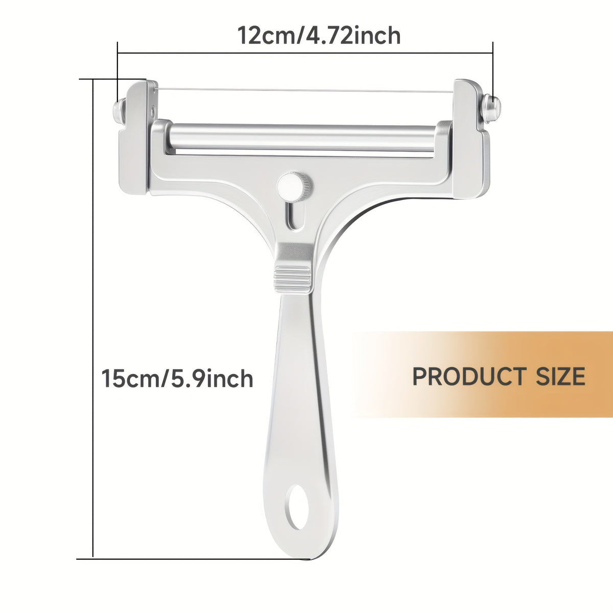 Adjustable Cheese Slicer & Garlic Press 2-Piece Kitchen Tool Set – Metal Blade Adjustable Thickness, Manual Cheese Cutter for Home Cooking