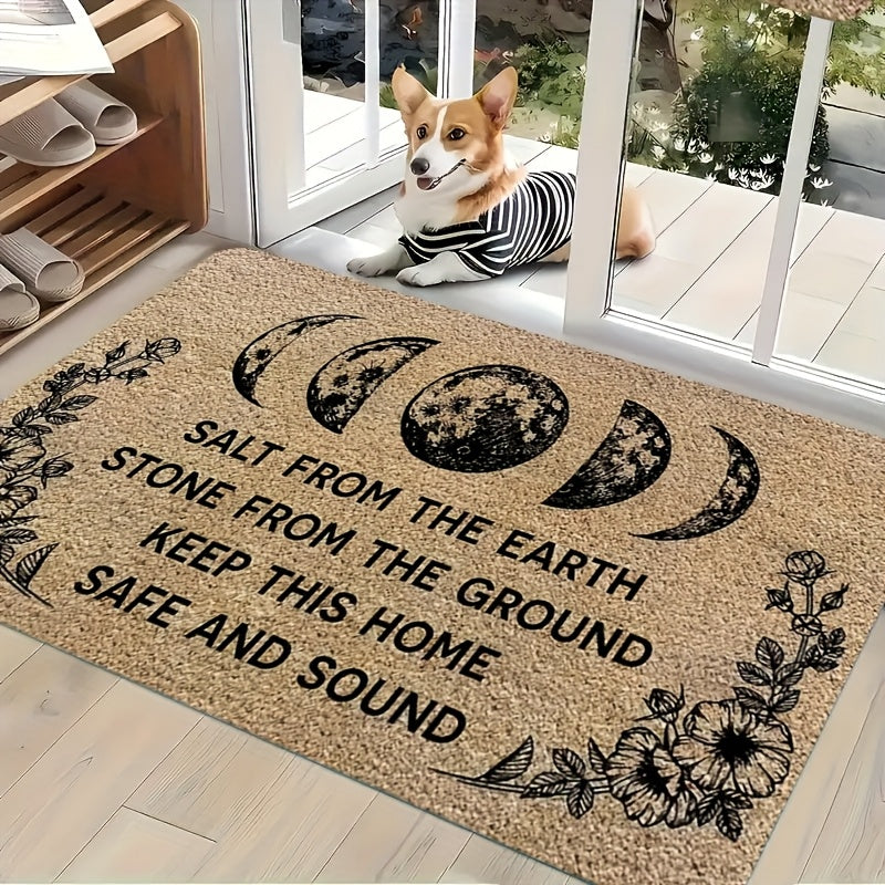 Halloween Witch Doormat Non-Slip Polyester Indoor Outdoor Floor Mat - Spooky Funny Witch Print for Front Door Entryway Porch, Halloween Home Decoration & Gift Idea