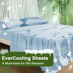 Cooling Bamboo Bed Sheet Set 4-Piece - Soft Lightweight Breathable Deep Pocket 16" Fitted Sheet, Flat Sheet & 2 Pillowcases, Machine Washable Summer Bedding, Twin Full Queen King, 12 Colors
