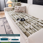 Plush Sofa Cover Super Soft Thickened Warm Anti-Slip Couch Cushion Mat – Furry Velvet Sofa Protector for Living Room Bedroom, Easy Care Durable Home Decor Furniture Cover