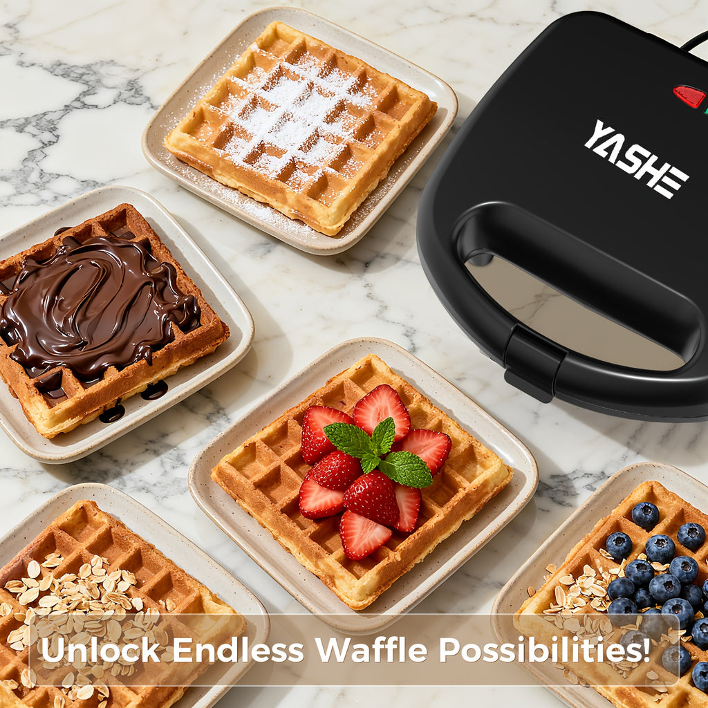 2-Slice Belgian Waffle Maker | Nonstick PFOA-Free Waffle Iron with Indicator Lights | 750W Quick Heating for Breakfast & Snacks