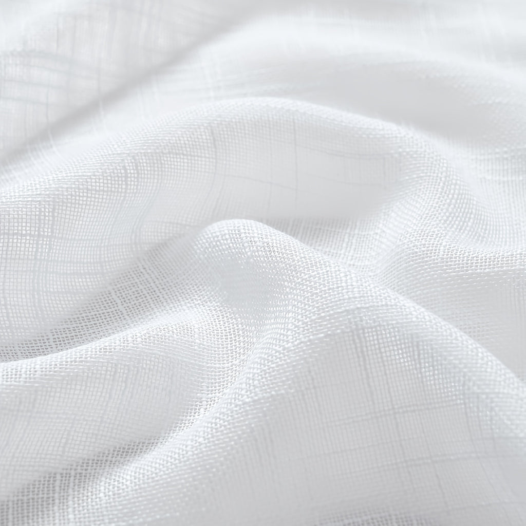 Linen Textured Semi-Sheer Grommet Curtains – Light Filtering Farmhouse Panels | Set of 2