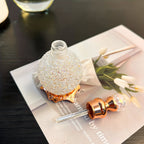 Vintage Crystal Arabic Style Empty Essential Oil Bottle 0.51oz - Portable Imitation Crystal Perfume Vial for Dressing Table, Travel & Gift Decoration