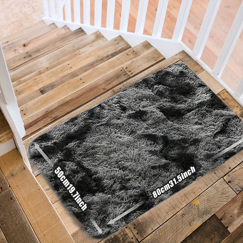 Plush Fluffy Area Rug Tie Dye Soft Indoor Carpet Non-Slip for Living Room Bedroom – Modern Home Decor Floor Mat | Multiple Sizes | Light Gray, Dark Gray, Black, Pink