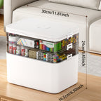 Multilayer Storage Box Large Capacity Transparent Portable Organizer with Handle and Detachable Lid Compartment for Medicine Home Travel Office Sewing Art Supplies 3 or 5 Tier