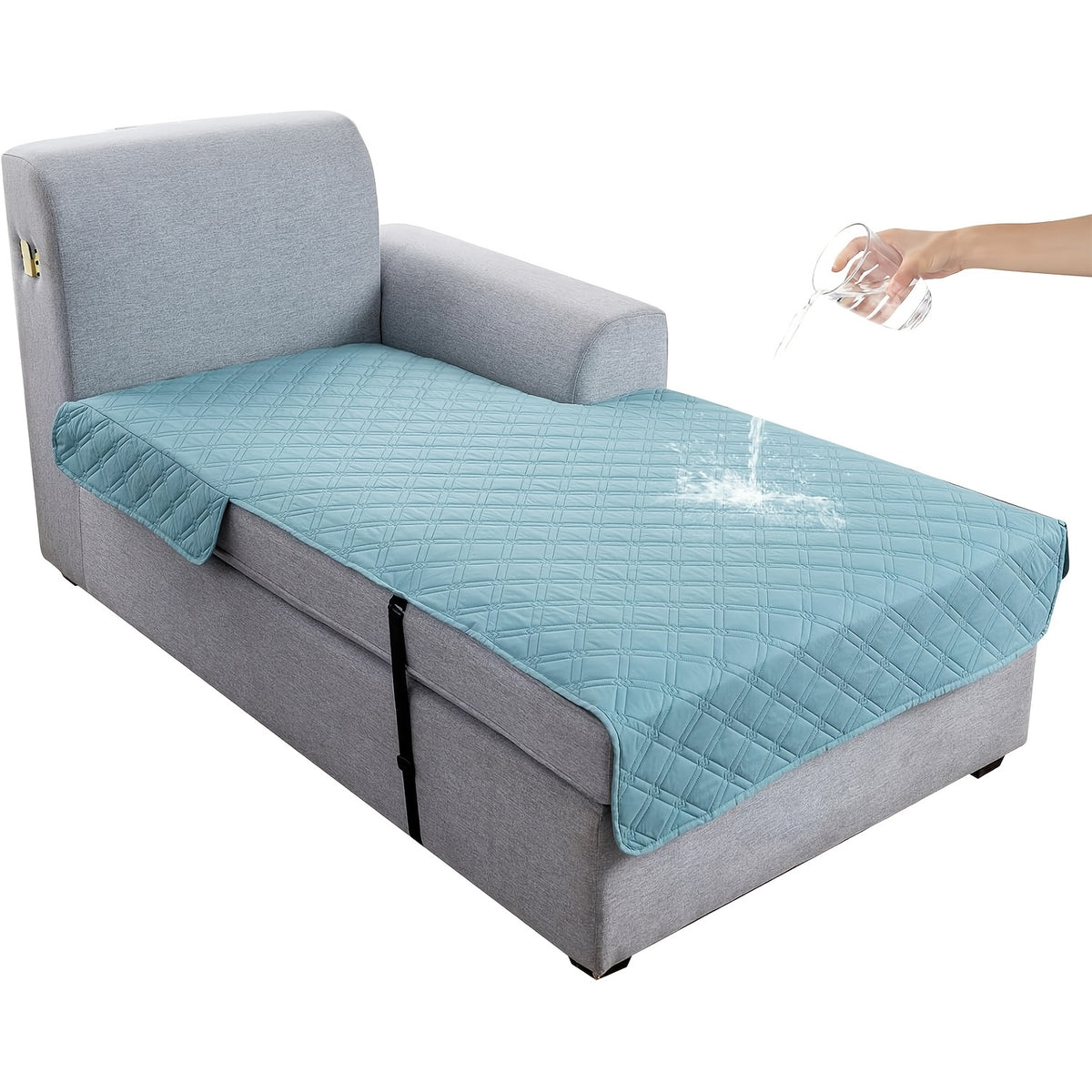 L-Shape Sectional Sofa Cover Non-Slip Machine Washable Chaise Lounge Slipcover Pet-Friendly Loveseat 3-Seater Right Chaise 9 Colors