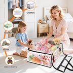 Clear Clothes Storage Bags 6-Pack 15.85 Gallon PVC Foldable Closet Organizer Under Bed Storage Containers with Zippers for Comforter Blanket Bedding Duvet – Transparent Moving Packing Bags