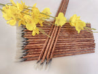 Coconut Wood Chopsticks 5 Pairs Vietnamese Handmade Natural Shell Inlay Anti-Slip Anti-Mold 9.84 Inch Reusable Wooden Chopstick Set for Dining Hotel Home Gift
