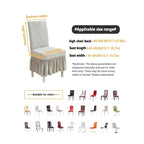Jacquard Leaf Stretch Dining Chair Covers with Skirt 4 or 6 Pack, Universal Removable Parsons Chair Slipcovers for Dining Room Kitchen Wedding Party Banquet
