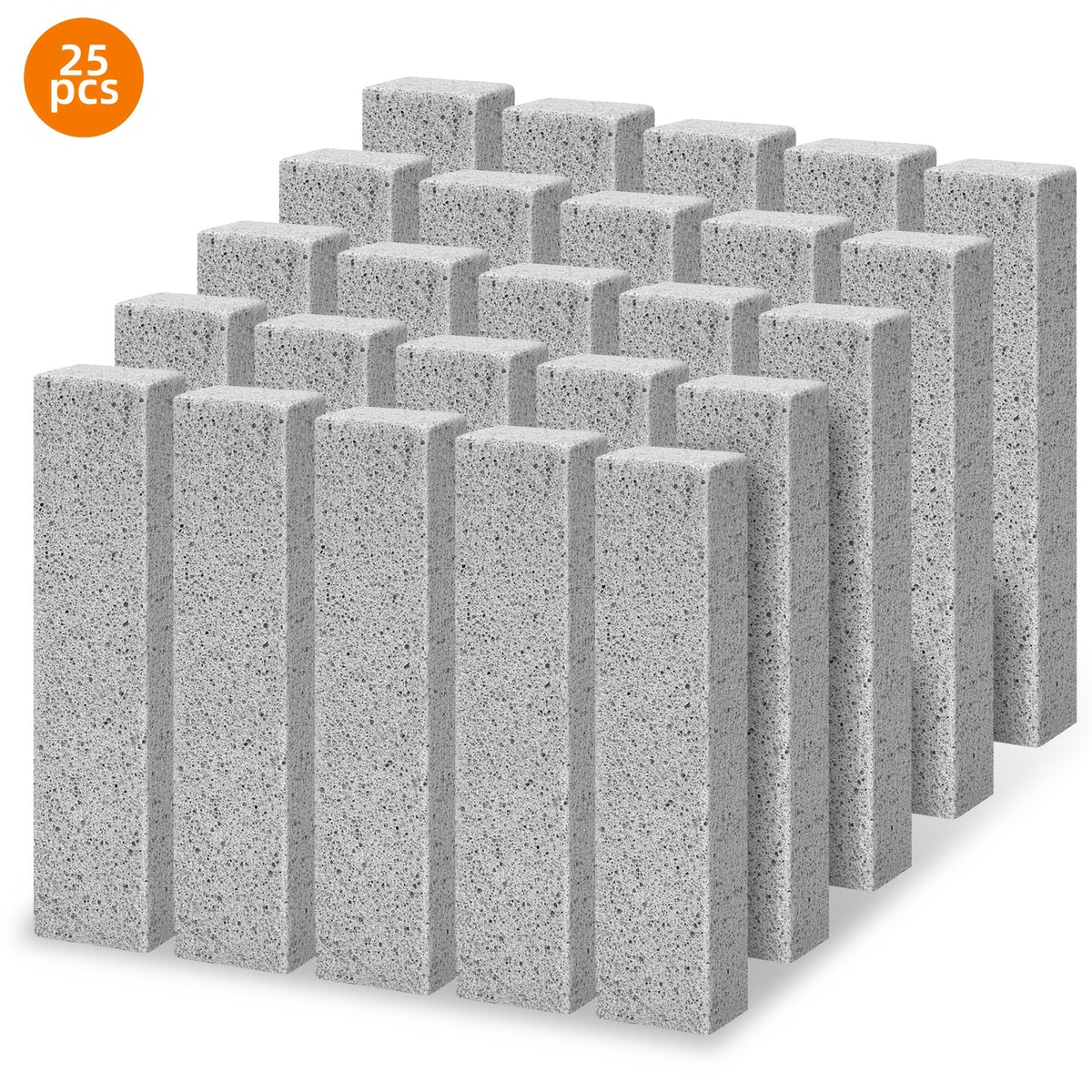 Pumice Scouring Sticks 25-Pack – 5.9" Natural Stone Scrubber for Toilet Bowl, Bathroom Tile, Kitchen, Pool & Wall Stain Removal | Bulk Home Cleaning Supply