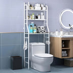 Over Toilet Storage Rack Metal Bathroom Organizer with Toilet Paper Holder and Hook Space Saving Above Toilet Shelf for Bathroom Laundry Room 3 or 4 Tier