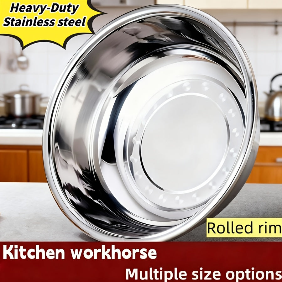 Extra Large Stainless Steel Mixing Bowl – Heavy-Duty Deep Prep Basin for Cooking, Baking, Salad & Dough | 36cm / 40cm | Rustproof, Dishwasher Safe Kitchen Essential