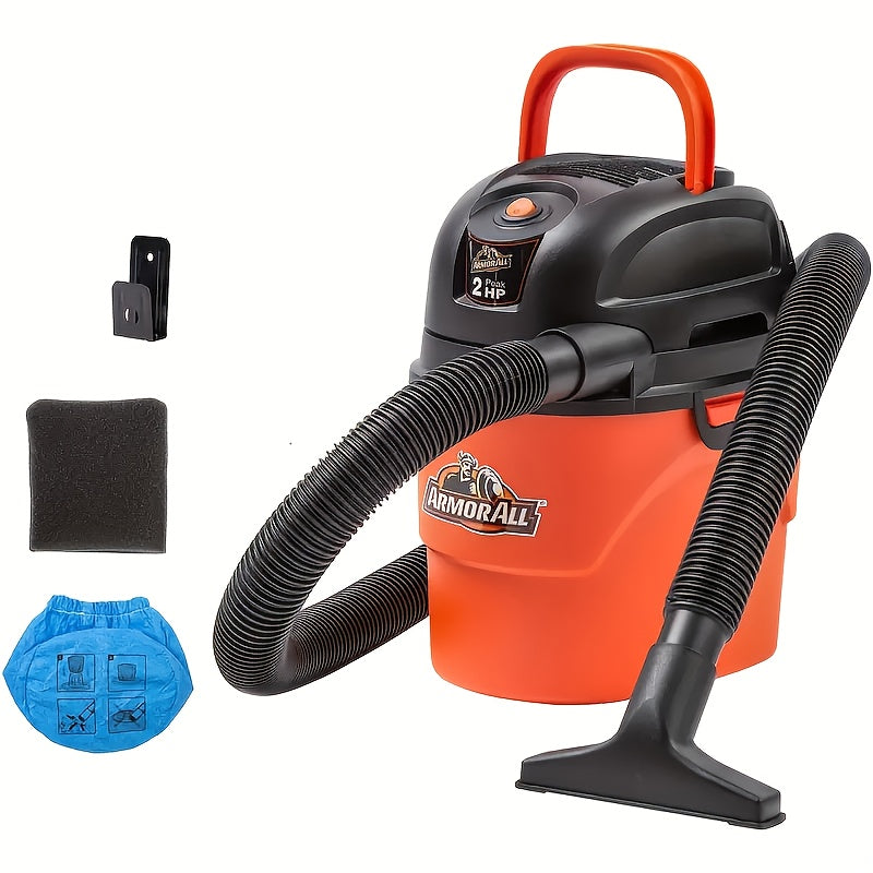 Wet Dry Vacuum Cleaner 1.5 Gallon 2 Peak HP – Portable Shop Vac with Blower Function, Compact for Car Interior, Garage & Home Use