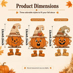 Autumn Harvest Wood Signs Set of 3 Pumpkin Maple Leaf Rustic Tabletop Plaques – Thanksgiving Halloween Farmhouse Home Decor