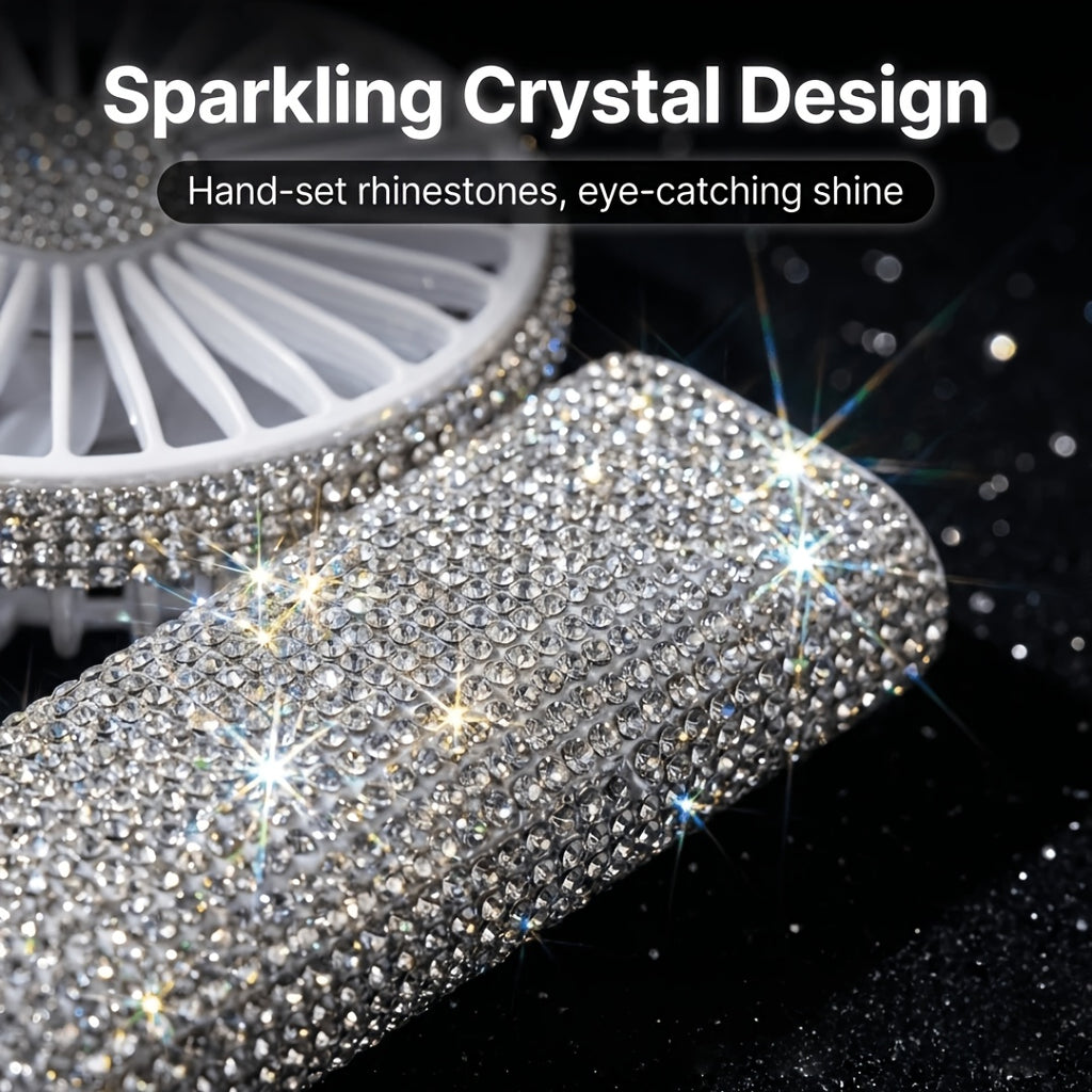 Rhinestone Handheld Fan Crystal Diamond Bling Mini Personal Fan USB Rechargeable 3-Speed for Women Girls Wedding Travel Outdoor Office