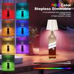 Metal Wireless Wine Bottle Light Rechargeable Dimmable LED Bottle Cap Light 3 Color Temperatures for Bar Cart Wine Bar Bedroom Decor