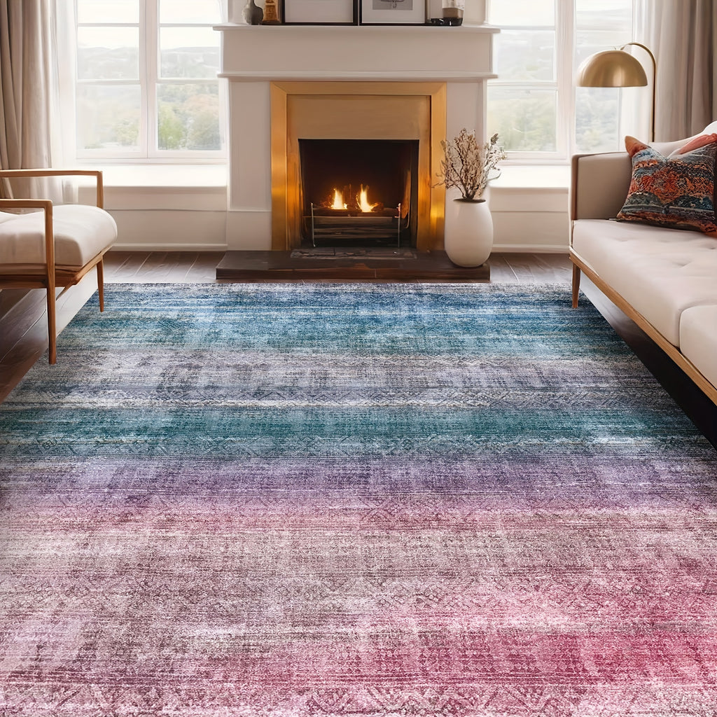 Oslo Washable Area Rug – Gradient Moroccan Vintage Style, Soft Non-Slip, Machine Washable | Living Room, Bedroom & Dining Room | 5 Colors, 5 Sizes | Nuvia Haven