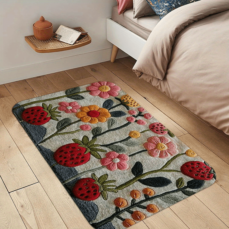 Floral Floor Mat Anti-Slip Indoor Outdoor Rug – Soft Non-Slip Entrance Mat for Living Room, Kitchen, Bedroom & Hallway | 3 Sizes