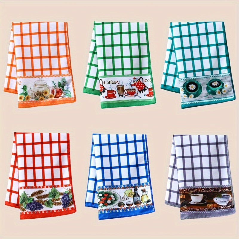 Kitchen Hand Towels Set 6 Pieces – Colorful Printed Tea Towels, Soft Absorbent Holiday Kitchen Cloths for Kitchen Decor & Cleaning
