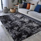 Soft Plush Tie-Dye Area Rug – Non-Slip, Washable Large Rectangle Mat | 8 Sizes