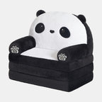 Animal Kids Foldable Sofa 2-in-1 Fold-Out Couch – Soft Polar Fleece High-Density Foam Lounger Chair for Playroom, Boys & Girls Room Decor, Cute Teddy Bear, Panda, Kitten & Milk Cow Styles