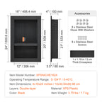 Recessed Shower Niche 16x24 Inch Tile-Ready with Double Shelf, 100% Waterproof XPS Foam Wall Niche, Square Corners Built-In Storage for Shower & Bathroom, Black