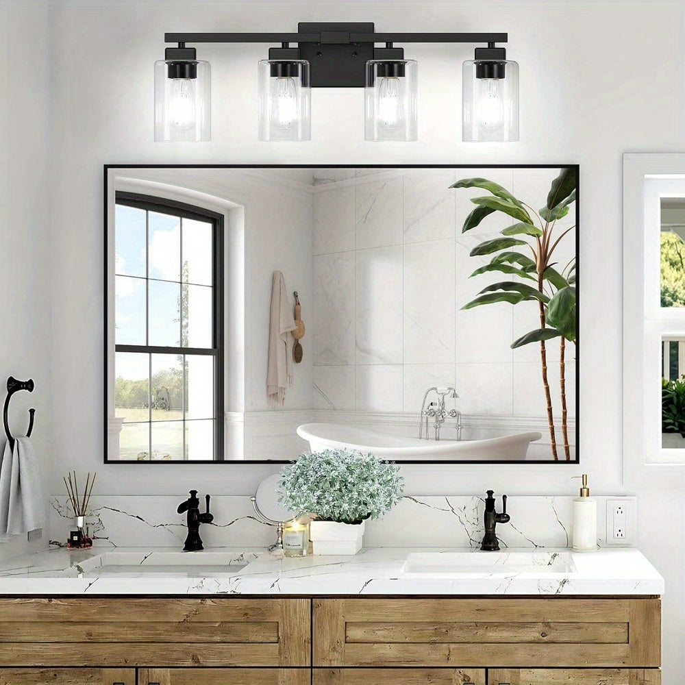 Black Vanity Light Bar 3, 4 or 5-Light Modern Bathroom Vanity Lighting Fixture - Over Mirror Wall Sconce for Bathroom, Bedroom, Living Room & Hallway, Contemporary Black Wall Light