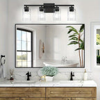Black Vanity Light Bar 3, 4 or 5-Light Modern Bathroom Vanity Lighting Fixture - Over Mirror Wall Sconce for Bathroom, Bedroom, Living Room & Hallway, Contemporary Black Wall Light