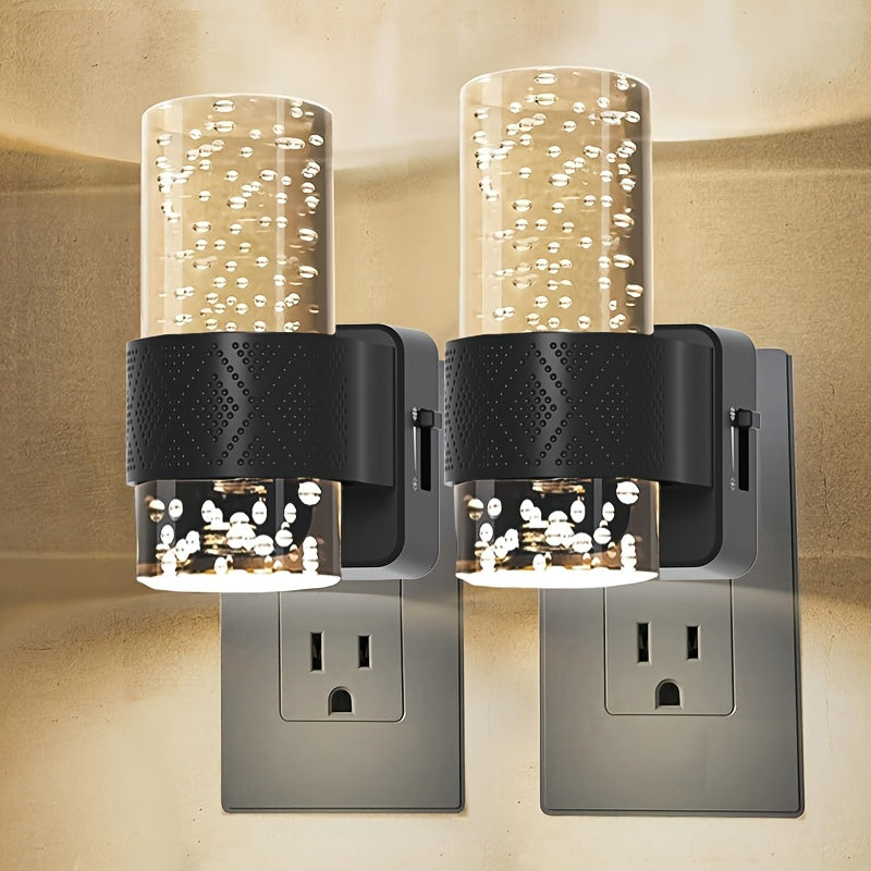 LED Night Light Plug Into Wall, 2 Pack Dimmable 3000K Warm White with Auto Light Sensor, Adjustable Brightness, Modern Design for Hallway Bedroom Nursery Bathroom – No Batteries Needed