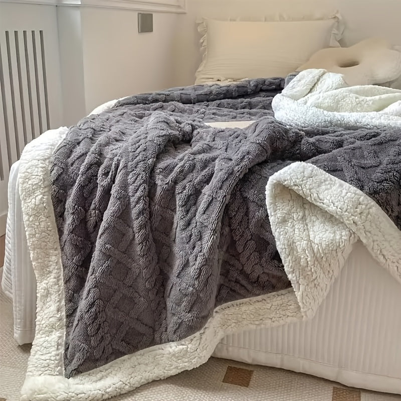 Heavyweight Plush Bedspread Ultra Soft Cozy Bed Cover Machine Washable Decorative Throw for Master Bedroom - 4 Sizes 5 Colors White Light Grey Light Blue Dark Gray Sea Blue