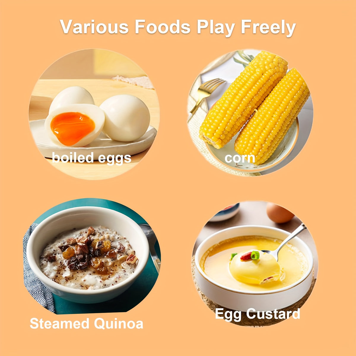 Rapid Egg Cooker 6 Egg Capacity Stainless Steel Electric Egg Boiler Hard Medium Soft Boiled Poacher Auto Shut-Off Alarm