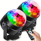 Party Lights with Remote Control, Disco Ball Strobe DJ Light for Dance Parties, Birthday Decorations & Home Room – Music Sync LED Effect – 2 or 4 Pack