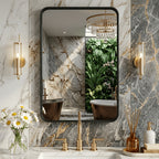Metal Framed Rounded Rectangle Wall Mirror for Bathroom – Over Sink, Horizontal or Vertical Hanging, Modern Farmhouse Decor, Matte Black, Gold & Silver, Multiple Sizes 16x20 to 36x48 In