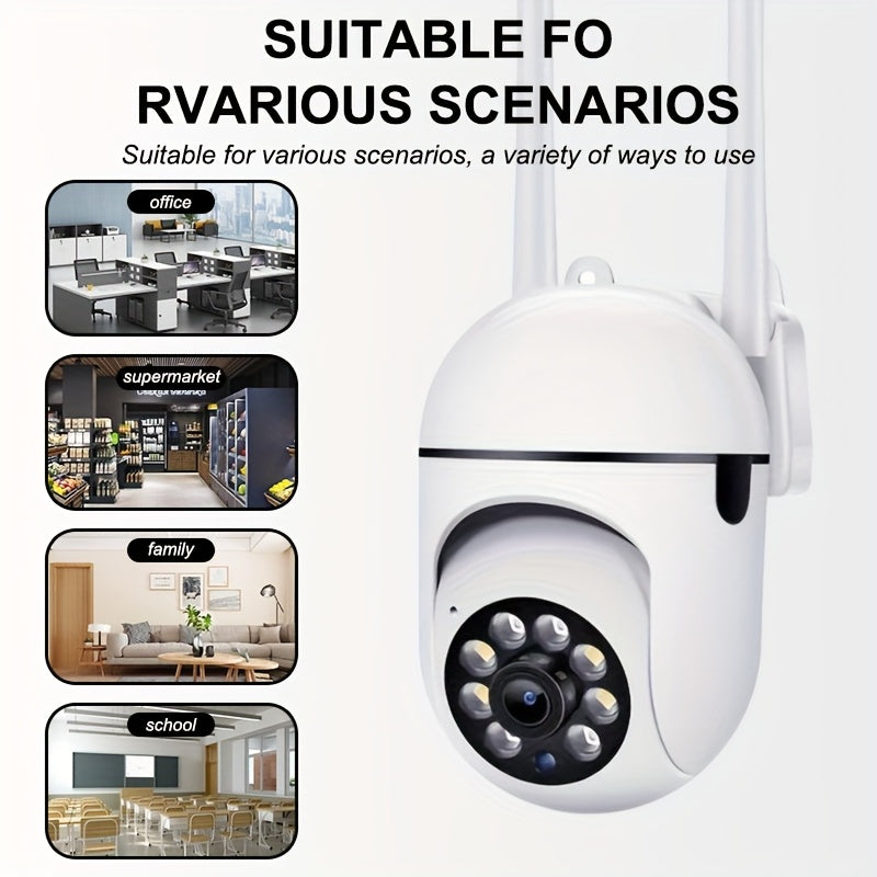 4-Pack 1080P WiFi Security Camera System – Color Night Vision, 360° Pan Tilt Zoom, Two-Way Audio, AI Motion Detection, Spotlight & Alarm, Cloud & SD Storage
