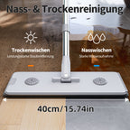 Flat Mop and Bucket Set 360 Degree Rotating Hands-Free Wringing Dual Compartment Clean Dirty Separation Ultra-Fine Fiber Floor Mop for Kitchen Bathroom Hardwood Tile
