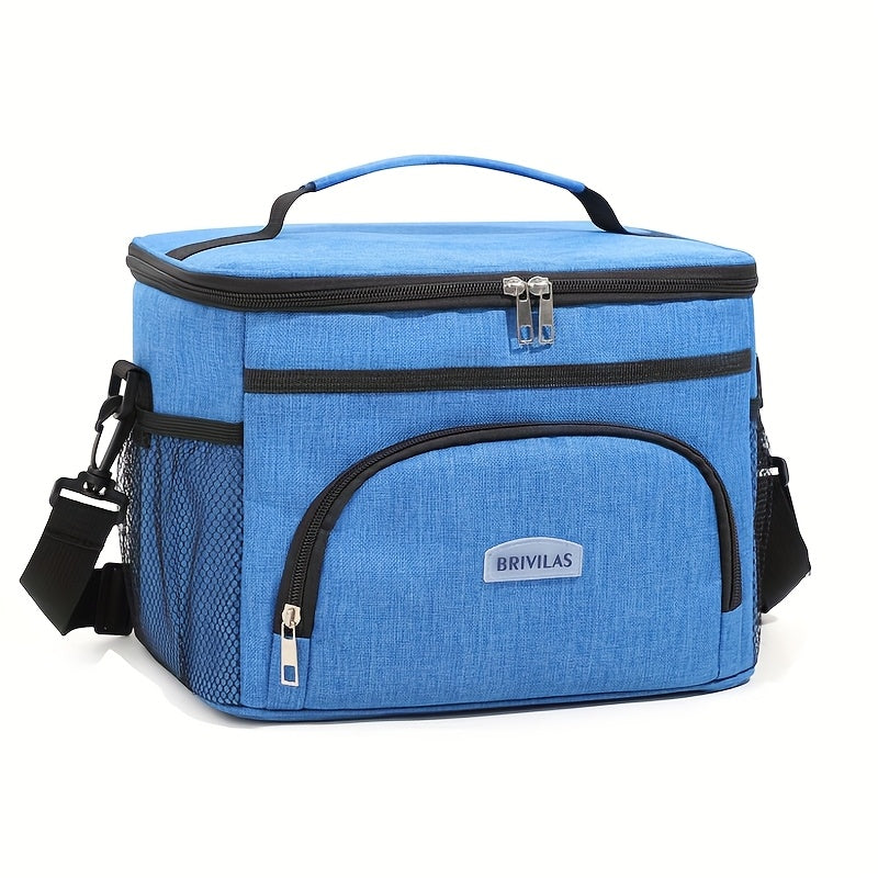 Large Capacity Insulated Lunch Bag Crossbody Shoulder Tote – Reusable Portable Cooler Bag for Work, Picnic, Camping & Travel
