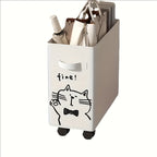 Under-Desk Rolling Storage Cart with Wheels Removable Storage Frame Space Saving Office Organizer for Kitchen Dorm Apartment Black White
