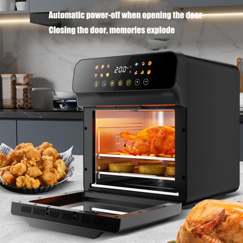 Large Capacity Air Fryer 6QT & 12QT with Visual Window Smart Auto-Cook Anti-Scald Handle for Chicken Fish and More
