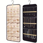 Double-Sided 48-Slot Jewelry Storage Bag Wall Mount – Large Capacity Necklace & Accessories Organizer, Perfect Gift for Women, Jewelry Tower for Small Items & Miscellaneous Storage