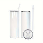25pcs 20oz Stainless Steel Double Wall Insulated Sublimation Tumbler Bulk Set with Lids & Straws - Minimalist Leakproof Reusable Cup for Office Camping Students | Nuvia Haven