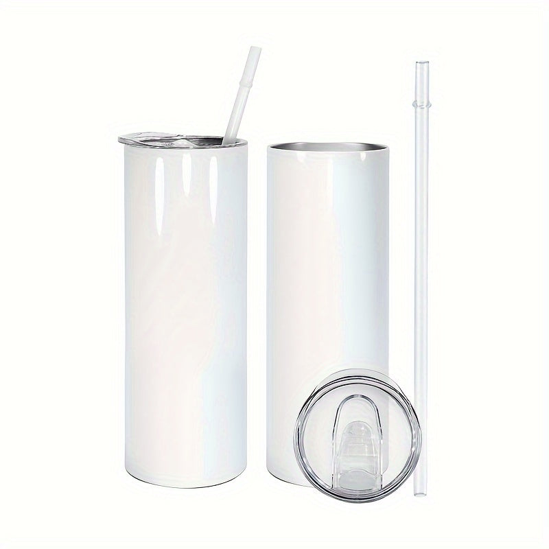 25pcs 20oz Stainless Steel Double Wall Insulated Sublimation Tumbler Bulk Set with Lids & Straws - Minimalist Leakproof Reusable Cup for Office Camping Students | Nuvia Haven