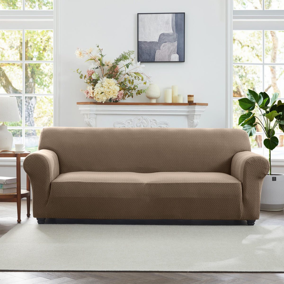 Elastic Spandex Sofa Cover Stretch Couch Protector 360° Full Coverage, Cat Scratch Resistant, Dust-Proof & Machine Washable for 1, 2, 3 Seater & Sectional Sofas – All-Season Fit