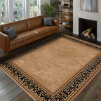 Classical Bohemian Luxury Flannel Rug Non-Slip Machine Washable – Vintage Plush Area Rug for Living Room, Bedroom & Home Decor – 4 Sizes Up to 78.7x116in