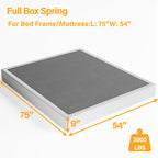 Heavy Duty Box Spring Foundation | 5", 7" & 9" High Metal Frame with Fabric Cover, Easy Assembly – Twin, Full, King
